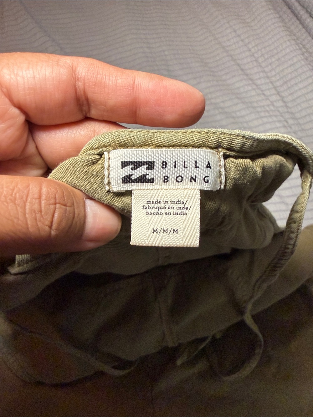 Billabong Olive Drawstring Casual Shorts - Picture 2 of 4